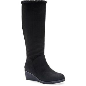 Aerosoles Womens Binocular Black Faux Suede Boots 8.5W-MSRP $129